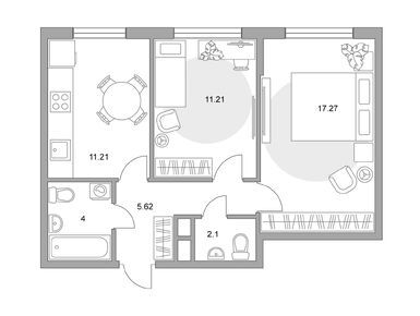 Планировки двухкомнатные в ЖК «Притяжение Сити»