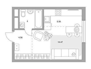 Планировки студии в ЖК «Притяжение Сити»