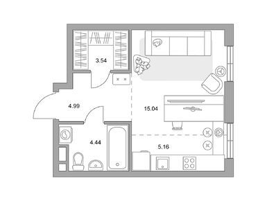 Студия 33.17 кв.м, ЖК MYPRIORITY Нижегородская (Май Приорити Нижегородская), 15 588 147 руб.