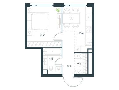 1-комнатная 35.60 кв.м, Level Нижегородская, 18 741 156 руб.