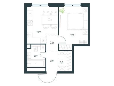 1-комнатная 34.40 кв.м, Level Нижегородская, 19 997 639 руб.