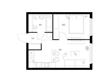 Планировки однокомнатные в Кронштадтский 9