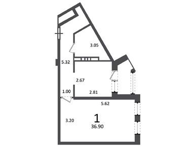 1-комнатная 36.90 кв.м, Жилой дом «Ирландская ул., д. 4, к. 1, 2», 6 940 127 руб.