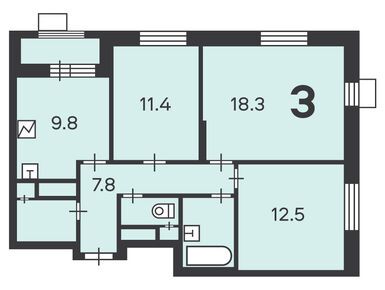 3-комнатная 69.40 кв.м, Жилой дом «Щелковское ш., д. 71», 20 986 560 руб.