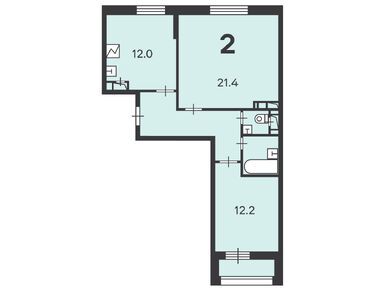 Планировки двухкомнатные в Жилой дом «Староалексеевская ул., д. 3»