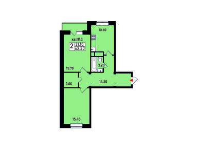 Планировки двухкомнатные в Эко-район «Борисоглебское»