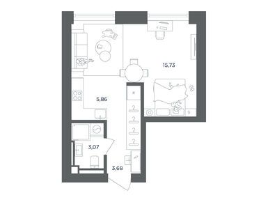 Планировки однокомнатные в ЖК ULTIMAcity (Ультимасити)