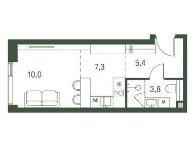 Студия 26.50 кв.м, ЖК Moments (Моментс), 16 584 760 руб.