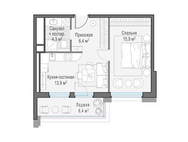 1-комнатная 44.30 кв.м, Квартал Foriver (Форивер), 31 370 000 руб.