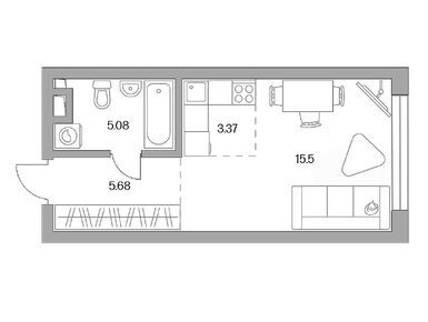 Студия 29.63 кв.м, ЖК «Тринити», 13 463 722 руб.
