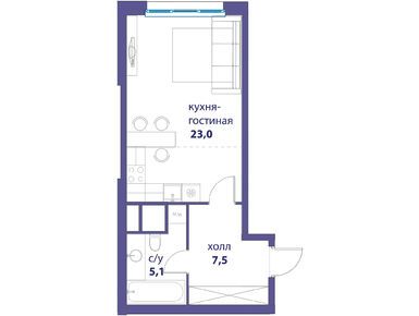 Планировки студии в ЖК «Сердце столицы»