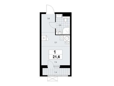 Студия 21.60 кв.м, ЖК «Бунинские кварталы», 9 695 592 руб.