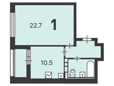 1-комнатная 42.90 кв.м, Жилой дом «Новочеремушкинская ул., д. 56/3», 23 190 746 руб.