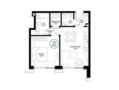 1-комнатная 43.90 кв.м, ЖК «Метрополия», 23 933 577 руб.