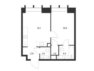 Планировки однокомнатные в ЖК «Войс»