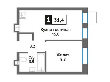 Планировки однокомнатные в Никольский квартал «Отрада»