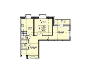 Планировки двухкомнатные в ЖК «Пустовский»