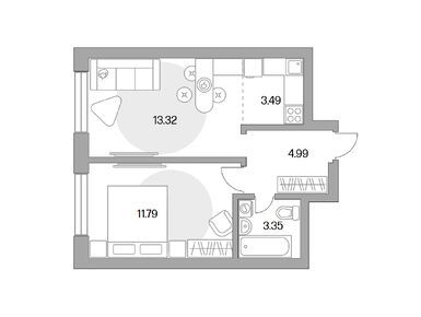 Планировки двухкомнатные в ЖК «Ильинойс»
