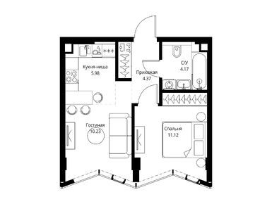 Планировки однокомнатные в ЖК МИRA (МИРА)
