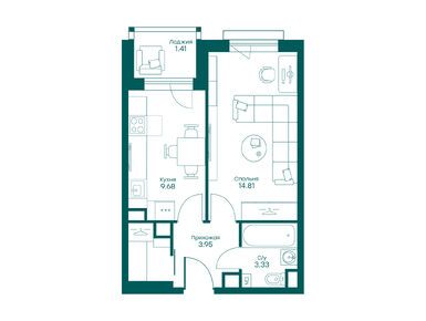 Планировки однокомнатные в ЖК «Равновесие»