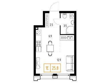 Студия 25.80 кв.м, ЖК Skolkovo ONE (Сколково Уан), 11 538 761 руб.