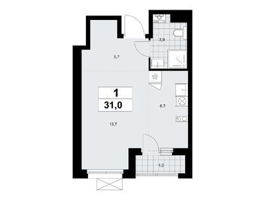 Студия 31.00 кв.м, Жилой квартал «Прокшино», 16 223 850 руб.