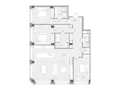 Планировки трехкомнатные в Клубный дом Forum (Форум)