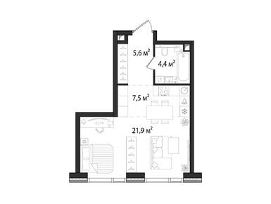 Студия 39.60 кв.м, ЖК «Первый Нагатинский», 23 670 504 руб.