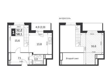 1-комнатная 58.30 кв.м, ЖК «Настроение», 21 071 107 руб.