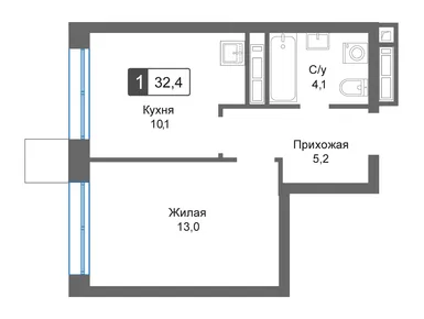 Планировки однокомнатные в Сити квартал «Отрада»