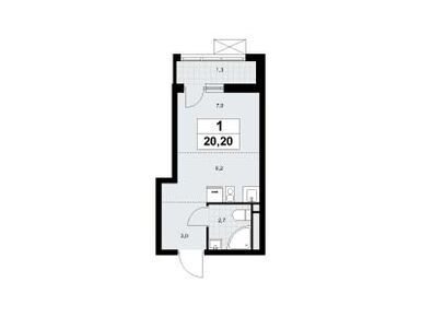 Студия 20.20 кв.м, Жилой район «Родные кварталы», 8 518 340 руб.