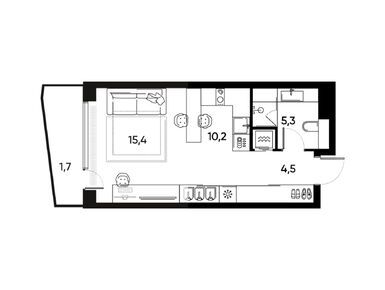 1-комнатная 36.20 кв.м, Жилой квартал PRIDE (Прайд), 26 470 800 руб.