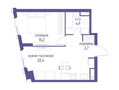 1-комнатная 45.20 кв.м, ЖК «Событие», 28 027 616 руб.