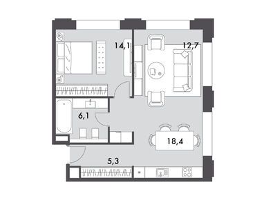 Планировки двухкомнатные в ЖК Sydney Prime (Сидней Прайм)