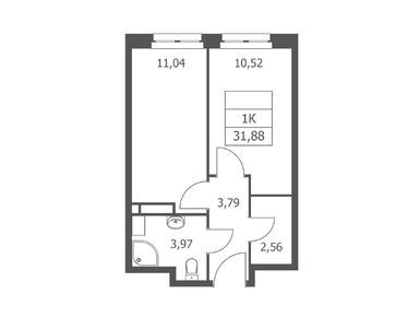 Планировки 1-к. апартаменты в «Волковская 67»