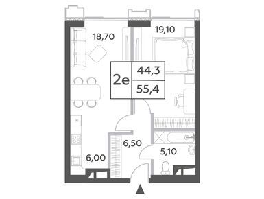 2-комнатная 55.40 кв.м, ЖК Will Towers (Вилл Тауэрс), 27 940 892 руб.