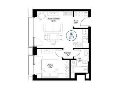 Планировки однокомнатные в ЖК «Метрополия»