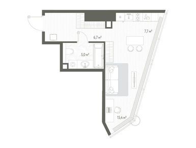 Планировки студии в ЖК One (Уан)