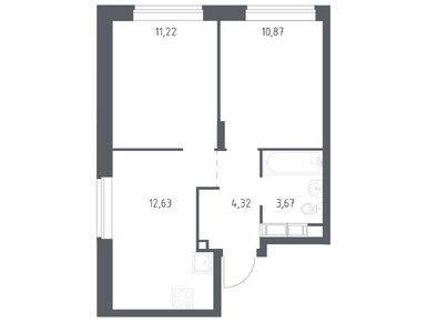 Планировки двухкомнатные в ЖК «Новоград Павлино»