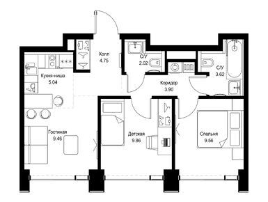 Планировки двухкомнатные в ЖК SET (СЕТ)