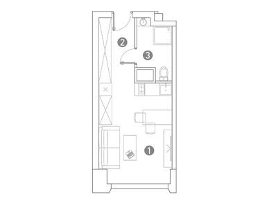 Планировки студии в ЖК Very (Вери) Ботанический сад