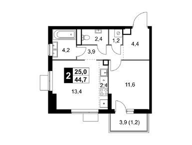 Планировки двухкомнатные в ЖК «1-й Измайловский» (Первый Измайловский)
