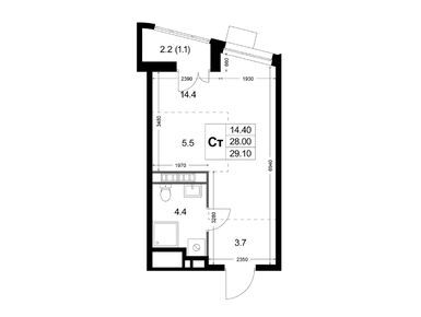 Планировки студии в ЖК «Легенда Коренёво»