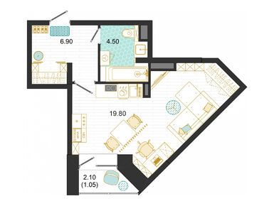 Студия 32.25 кв.м, ЖК «Оптима», 5 363 820 руб.
