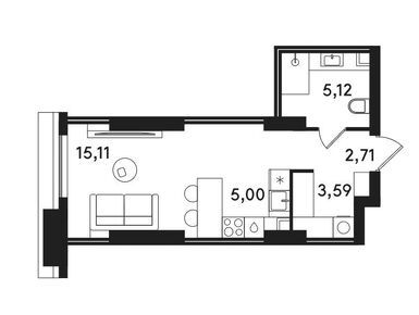Планировки студии в ЖК Solos (Солос)