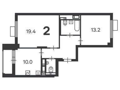 2-комнатная 57.00 кв.м, Жилой дом «Краснодонская ул., д. 50», 23 723 819 руб.