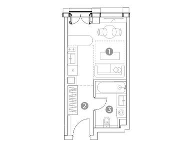 Планировки студии-апартаменты в Emotion (Эмоушен)
