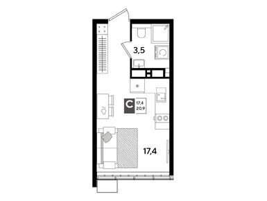 Студия 20.90 кв.м, ЖК DOGMA PARK (Догма Парк), 4 746 390 руб.