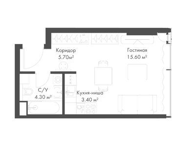 Студия 29.00 кв.м, ЖК SLAVA (Слава), 28 304 812 руб.