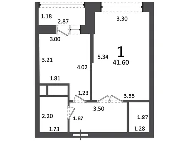 1-комнатная 41.60 кв.м, Жилой дом «6-я Радиальная ул., д. 7/1, к. 2», 15 825 289 руб.